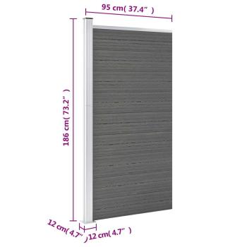 Zaunelement WPC 95x186 cm Grau