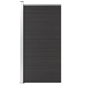 Zaunelement WPC 95x186 cm Schwarz