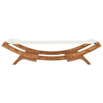 Sonnenliege 100x188,5x44 cm Bugholz Massiv Creme