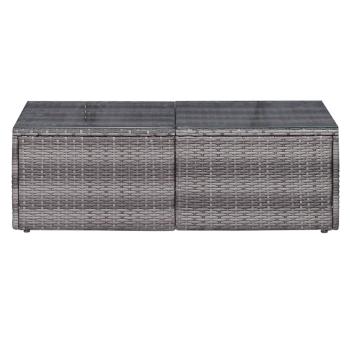 8-tlg. Garten-Lounge-Set mit Kissen Poly Rattan Grau