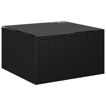 10-tlg. Garten-Lounge-Set mit Kissen Poly Rattan Schwarz