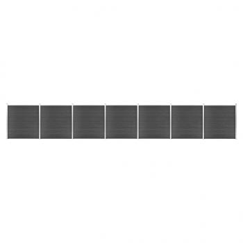 ARDEBO.de - Zaunelement Set WPC 1218x186 cm Schwarz