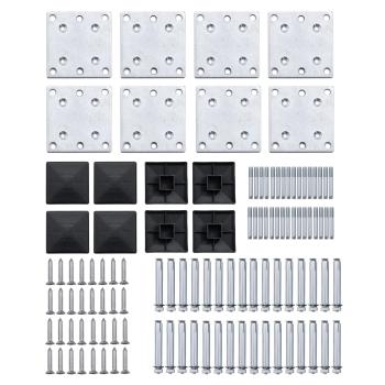 Zaunelement Set WPC 1218x186 cm Schwarz