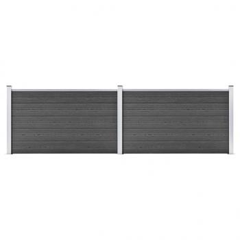 ARDEBO.de - Zaunelement Set WPC 353x105 cm Schwarz 