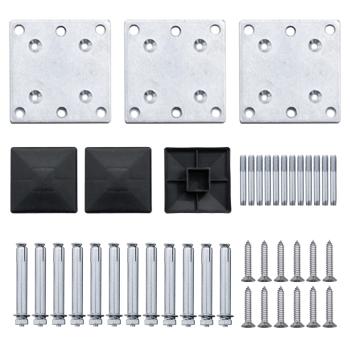 Zaunelement Set WPC 353x105 cm Schwarz 