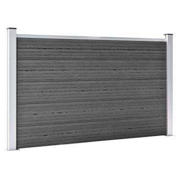 Zaunelement Set WPC 353x105 cm Schwarz 