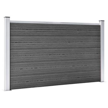 Zaunelement Set WPC 353x105 cm Schwarz 