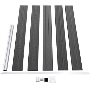 Zaunelement Set WPC 353x105 cm Schwarz 