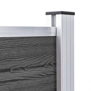 Zaunelement Set WPC 353x105 cm Schwarz 