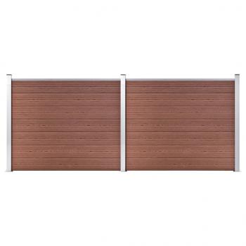 ARDEBO.de - Zaunelement Set WPC 353x146 cm Braun  