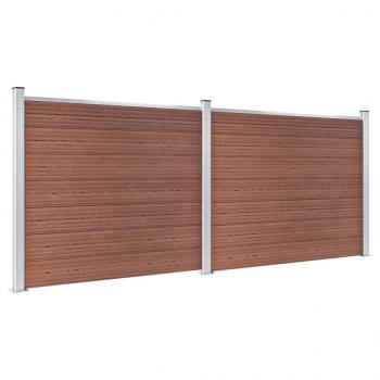Zaunelement Set WPC 353x146 cm Braun  