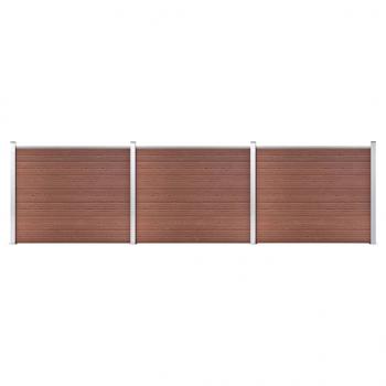 ARDEBO.de - Zaunelement Set WPC 526x146 cm Braun  