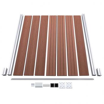 Zaunelement Set WPC 872x146 cm Braun  