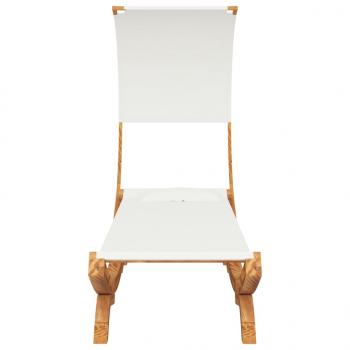 Sonnenliege mit Dach 100x200x126 cm Bugholz Massiv Creme