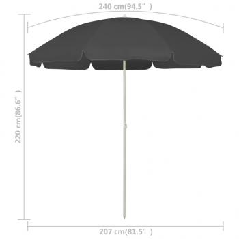 Strandschirm Anthrazit 240 cm
