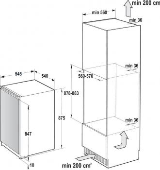 Gorenje FI 2092 E1 Einbau Gefrierschrank, Nischenhöhe: 88 cm, 95 L, Festtürtechnik, FastFreeze, LED Display