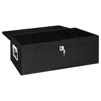Aufbewahrungsbox Schwarz 80x39x30 cm Aluminium