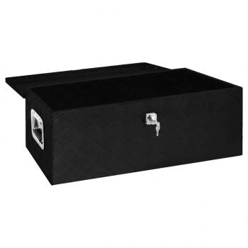 Aufbewahrungsbox Schwarz 80x39x30 cm Aluminium