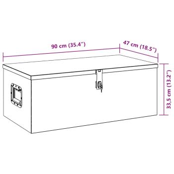 Aufbewahrungsbox Schwarz 90x47x33,5 cm Aluminium