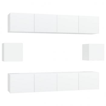 6-tlg. TV-Schrank-Set Weiß Holzwerkstoff