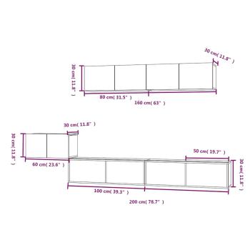 5-tlg. TV-Schrank-Set Räuchereiche Holzwerkstoff