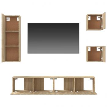 5-tlg. TV-Schrank-Set Sonoma-Eiche Holzwerkstoff