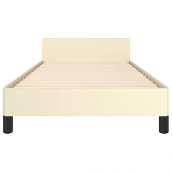 Bettgestell mit Kopfteil Creme 90x190 cm Kunstleder