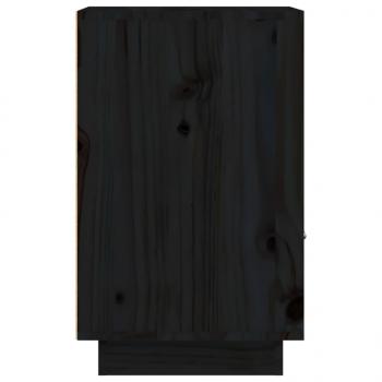 Nachttisch Schwarz 40x34x55 cm Massivholz Kiefer