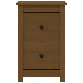 Nachttische 2 Stk. Honigbraun 40x35x61,5 cm Massivholz Kiefer