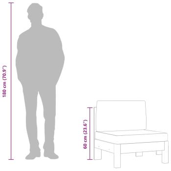 Mittelsofa mit Cremeweißen Kissen Massivholz Akazie