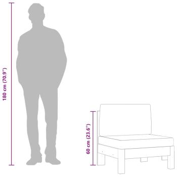 Mittelsofa mit Dunkelgrauen Kissen Massivholz Akazie