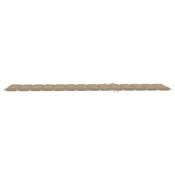 Sonnenliege mit Auflage Beige Massivholz Teak