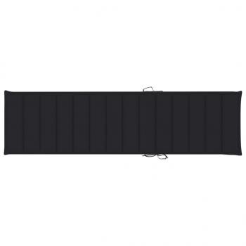 Sonnenliege mit Auflage Schwarz Massivholz Teak