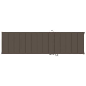 Sonnenliege mit Auflage Taupe Massivholz Teak