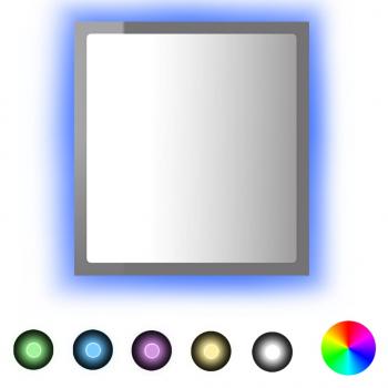 ARDEBO.de - LED-Badspiegel Hochglanz-Grau 40x8,5x37 cm Acryl