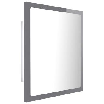 LED-Badspiegel Hochglanz-Grau 40x8,5x37 cm Acryl