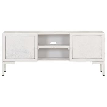 TV-Schrank Weiß 115x30x46 cm Massivholz Mango