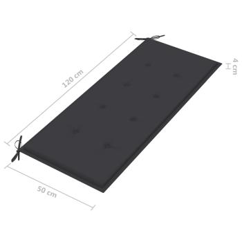 Stapelbare Gartenbank mit Auflage 128,5 cm Massivholz Teak