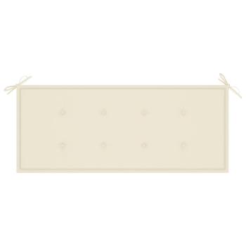 Stapelbare Gartenbank mit Auflage 128,5 cm Massivholz Teak