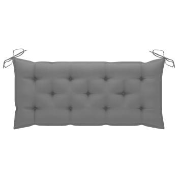 Stapelbare Gartenbank mit Auflage 128,5 cm Massivholz Teak