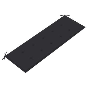 Stapelbare Gartenbank mit Auflage 159 cm Massivholz Teak