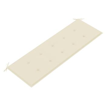 Stapelbare Gartenbank mit Auflage 159 cm Massivholz Teak