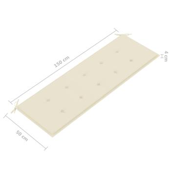 Stapelbare Gartenbank mit Auflage 159 cm Massivholz Teak