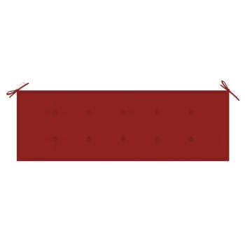 Stapelbare Gartenbank mit Auflage 159 cm Massivholz Teak