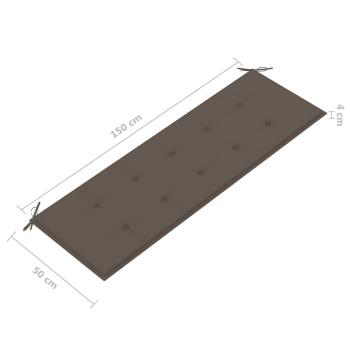 Stapelbare Gartenbank mit Auflage 159 cm Massivholz Teak