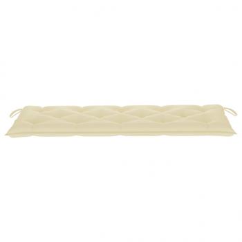Stapelbare Gartenbank mit Auflage 159 cm Massivholz Teak