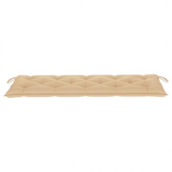 Stapelbare Gartenbank mit Auflage 159 cm Massivholz Teak
