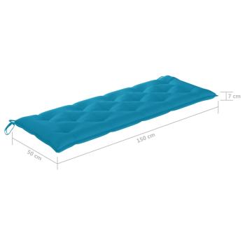 Stapelbare Gartenbank mit Auflage 159 cm Massivholz Teak