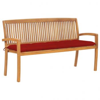ARDEBO.de - Stapelbare Gartenbank mit Auflage 159 cm Massivholz Teak