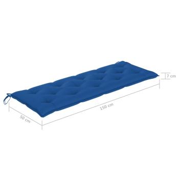 Stapelbare Gartenbank mit Auflage 159 cm Massivholz Teak